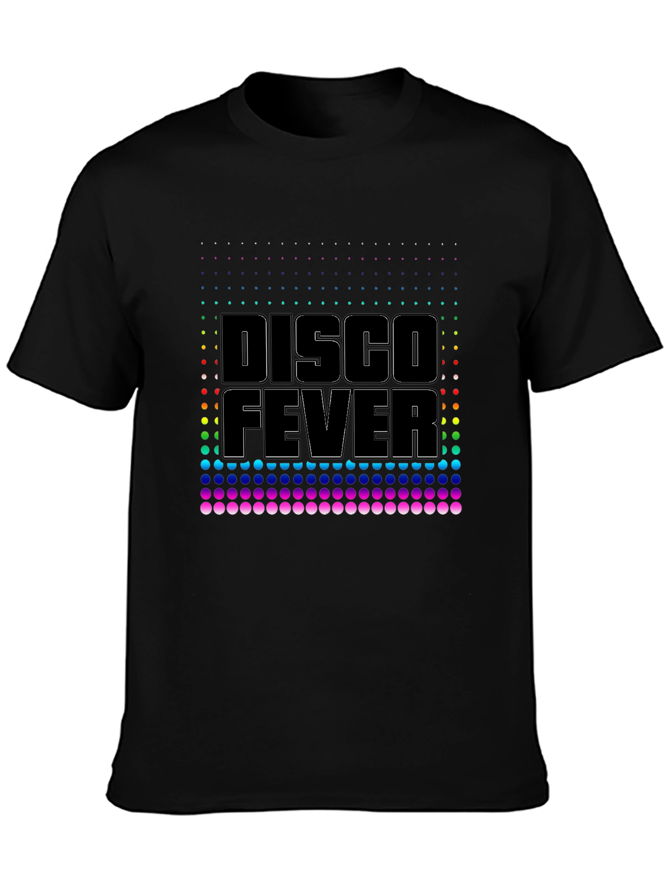 Disco Fever Black T-Shirt Retro Party