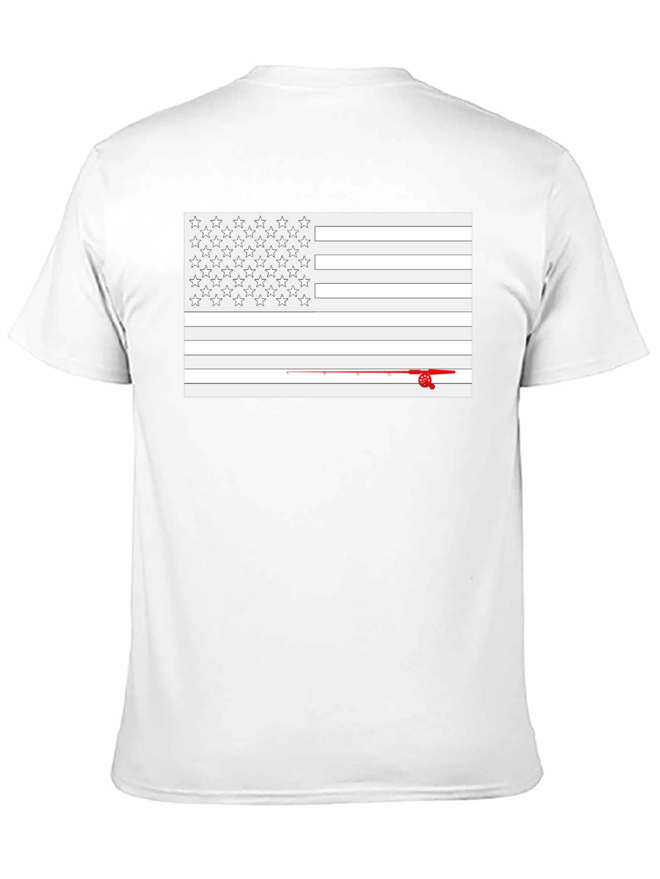 Fishing American Flag Graphic T-Shirt