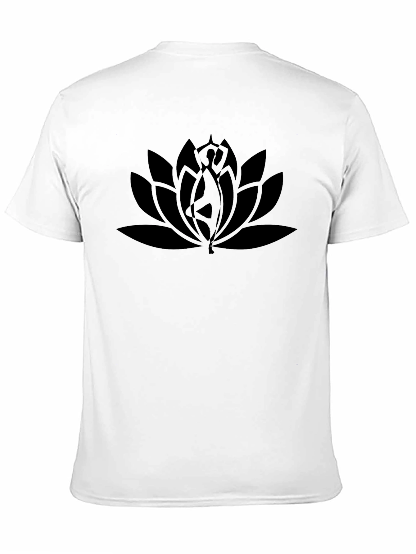 Lotus Yoga Pose Black T-Shirt
