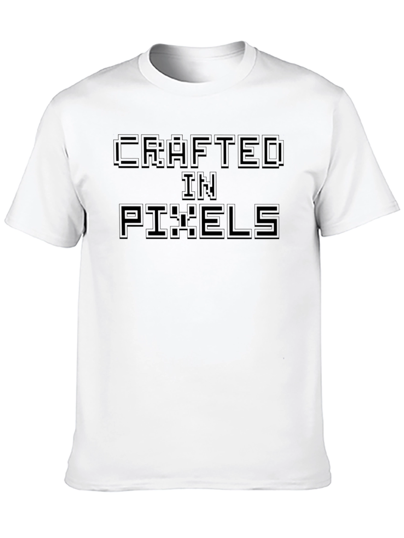 Crafted in Pixels T-Shirt - Gamer Style Black Tee
