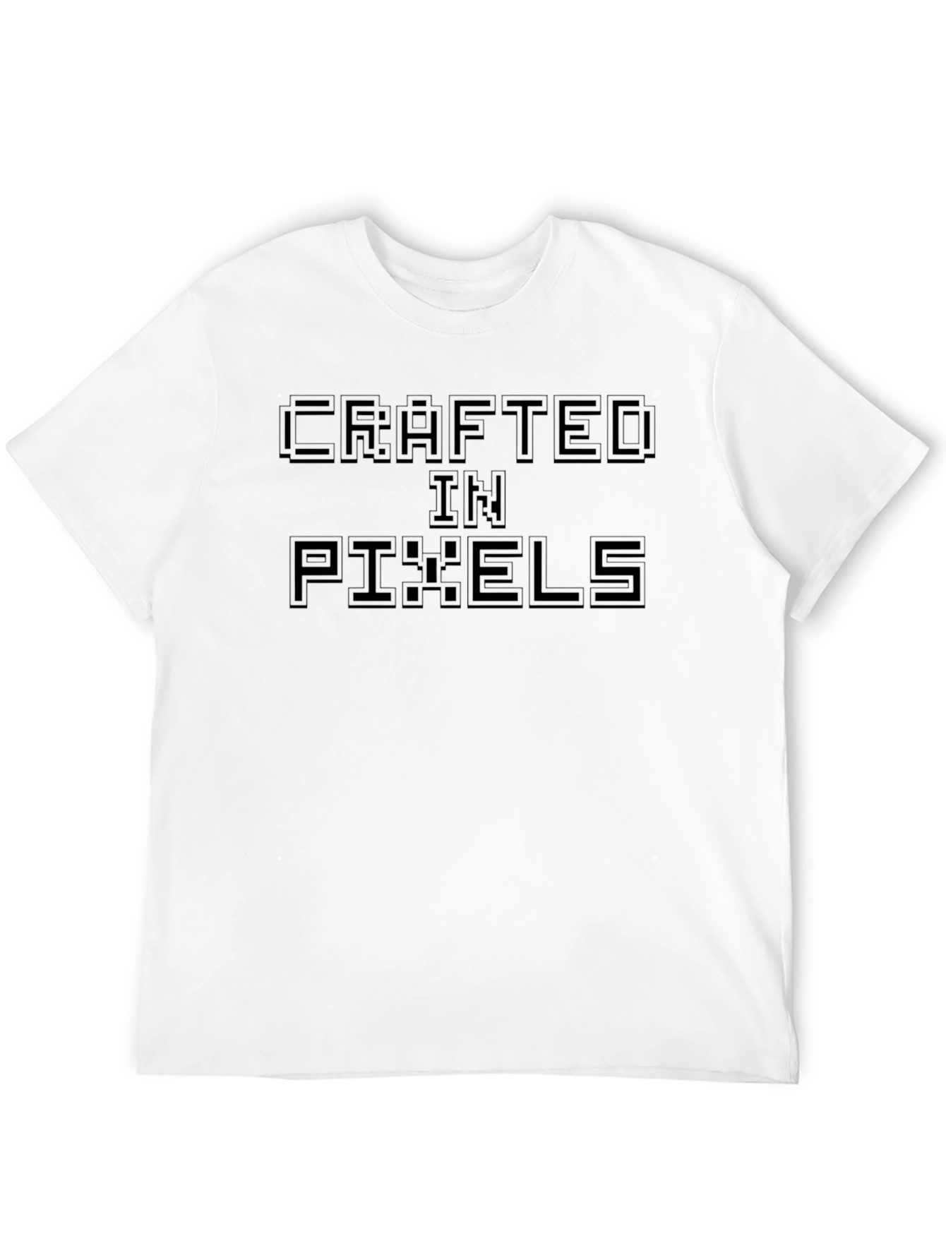 Crafted in Pixels T-Shirt - Gamer Style Black Tee