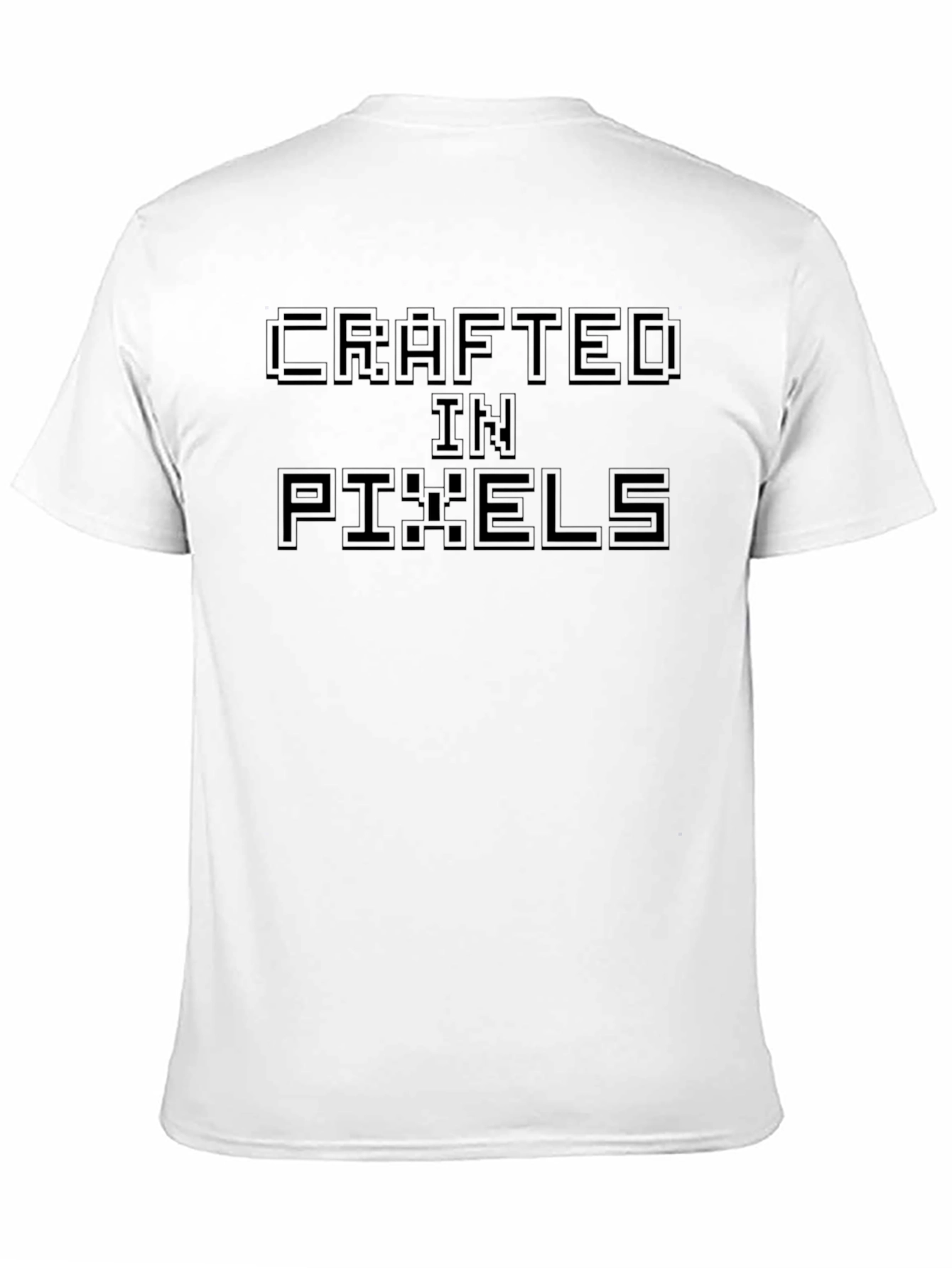 Crafted in Pixels T-Shirt - Gamer Style Black Tee