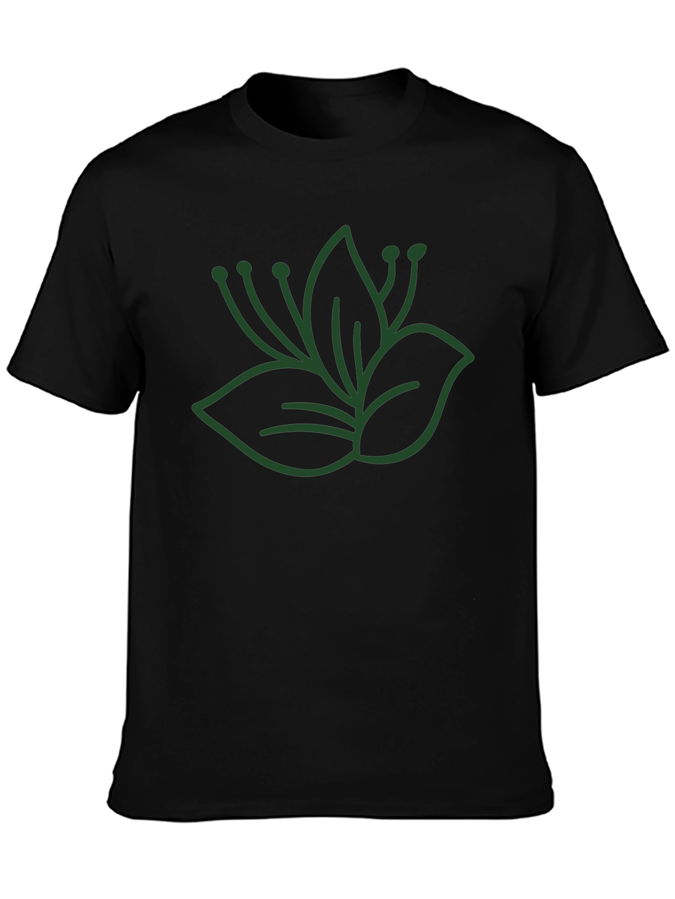 Botanical Graphic Black T-Shirt