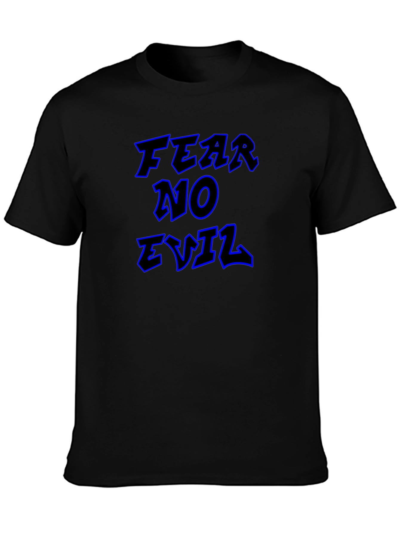 Fear No Evil Graphic Print Black T-Shirt
