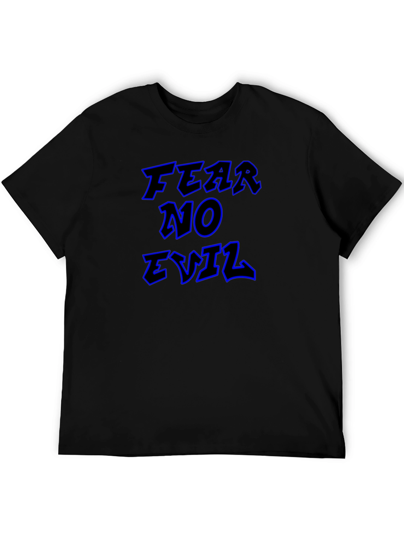 Fear No Evil Graphic Print Black T-Shirt