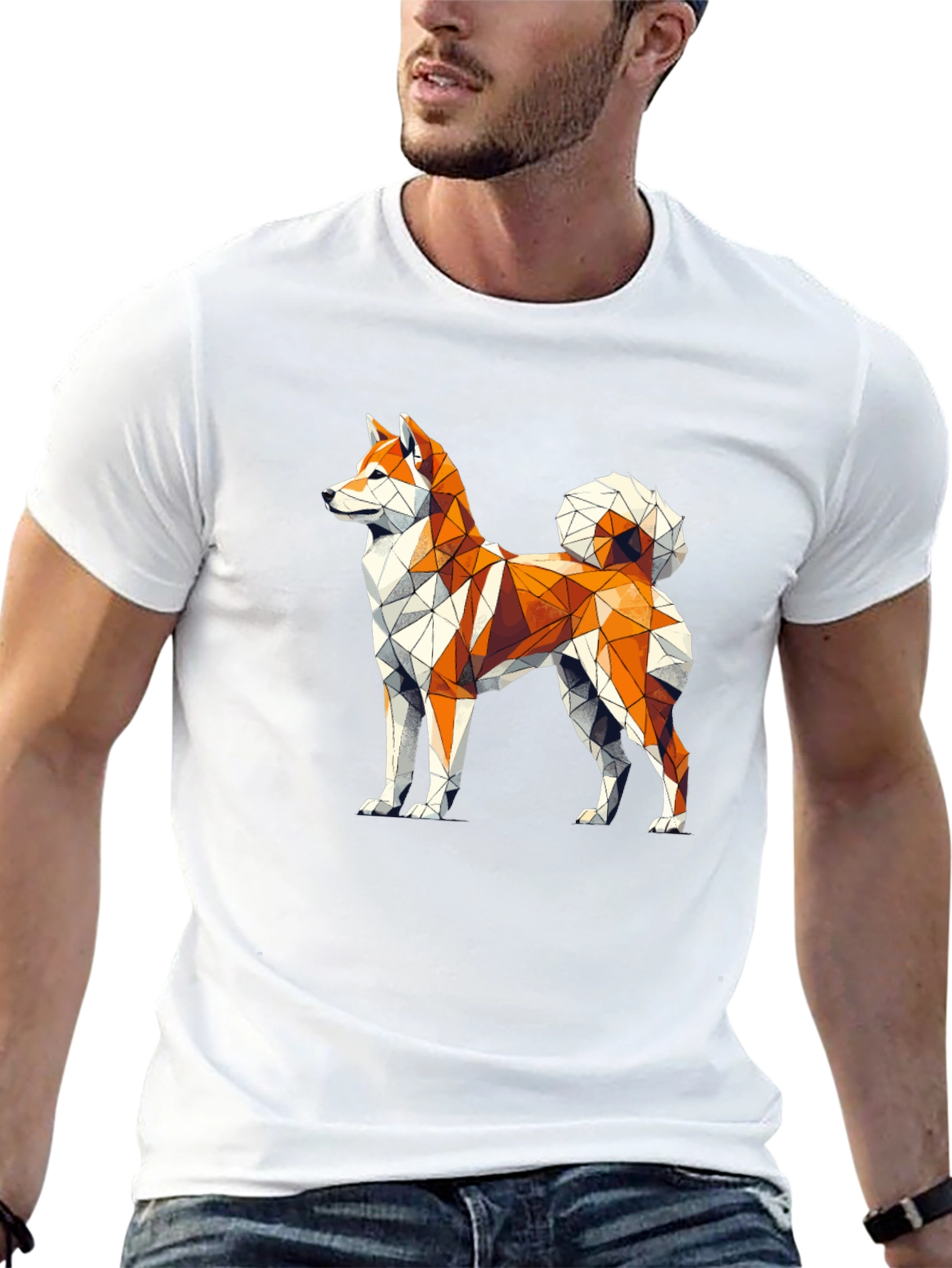 Geometric Dog Graphic Tee