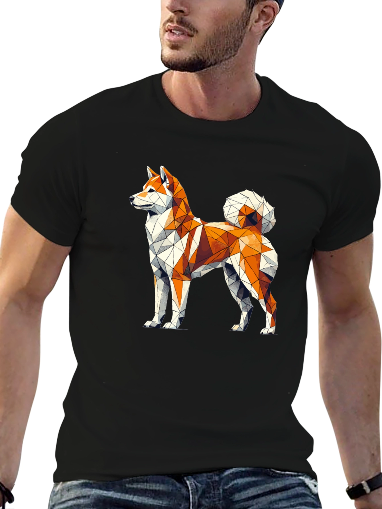 Geometric Dog Graphic Tee
