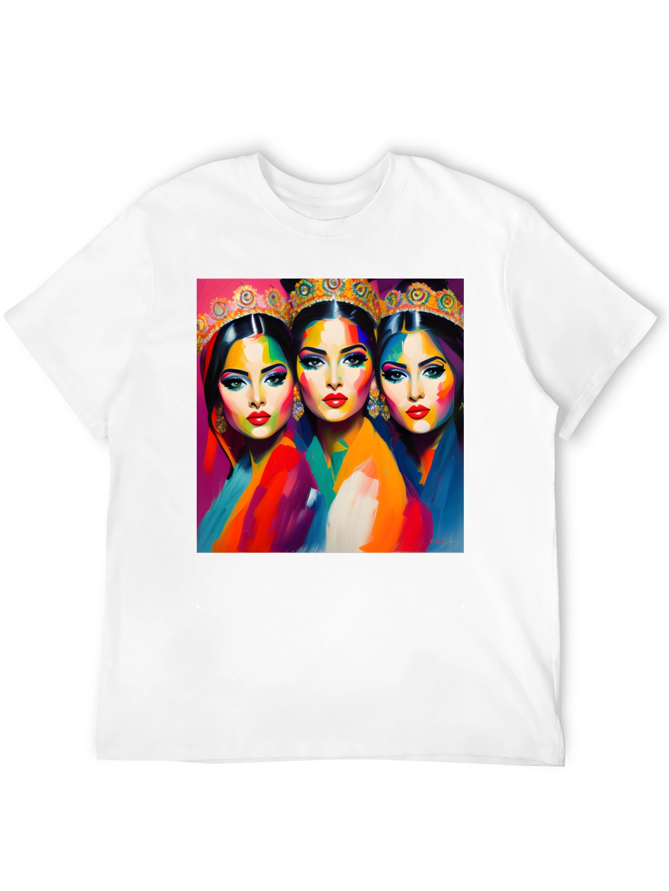 Vibrant Queens Graphic Black T-Shirt