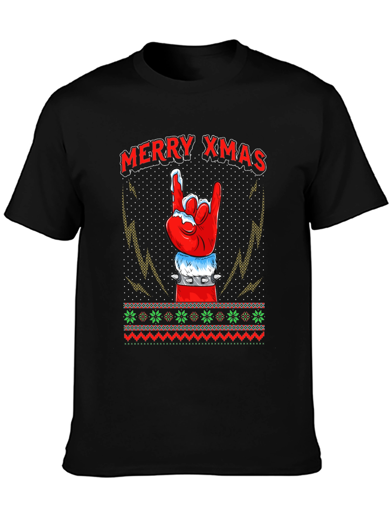 Merry Xmas Rock Hand T-Shirt