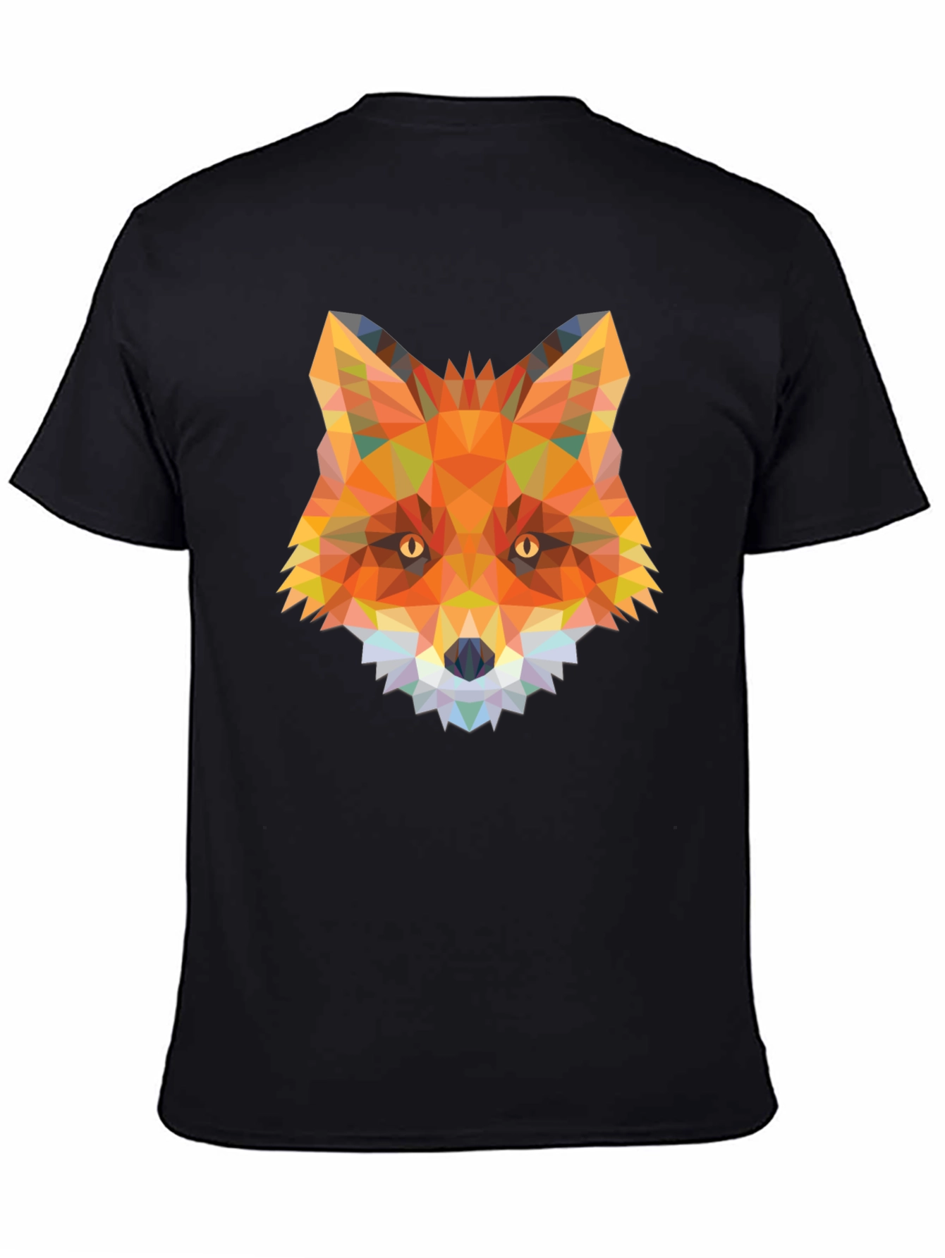 Geometric Fox Graphic Tee - Trendy Animal Print