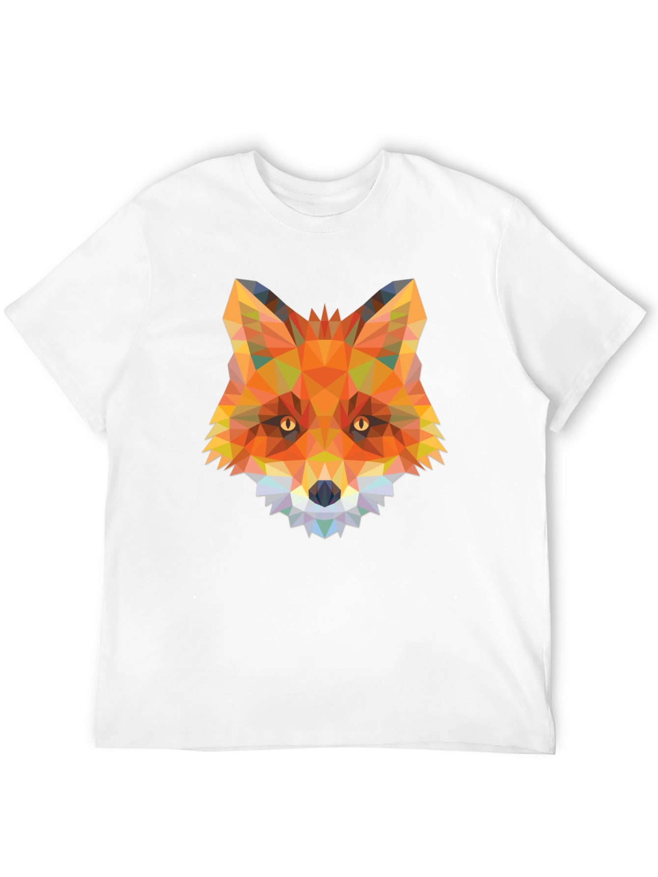 Geometric Fox Graphic Tee - Trendy Animal Print