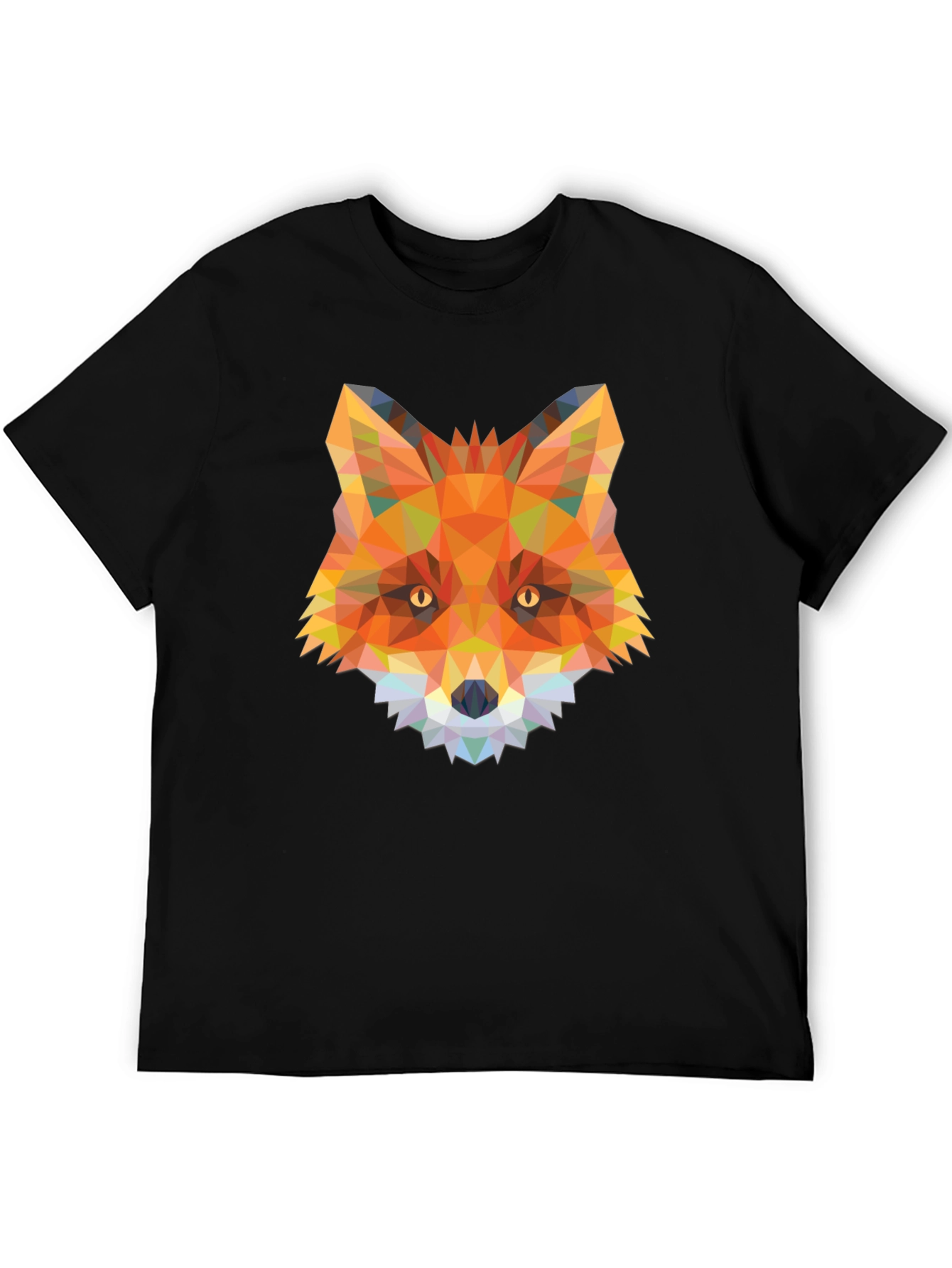 Geometric Fox Graphic Tee - Trendy Animal Print