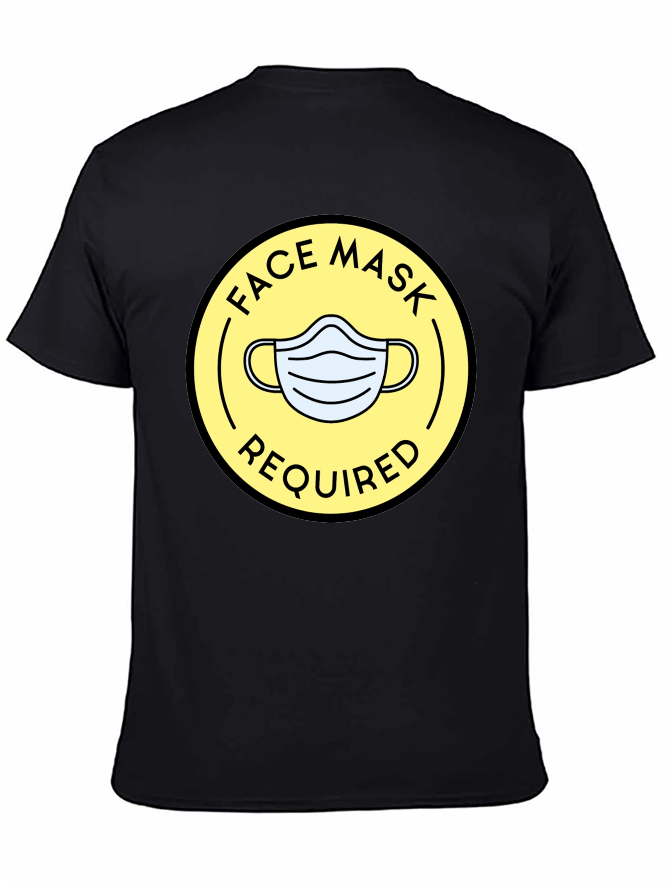 Face Mask Required Graphic Tee - Black