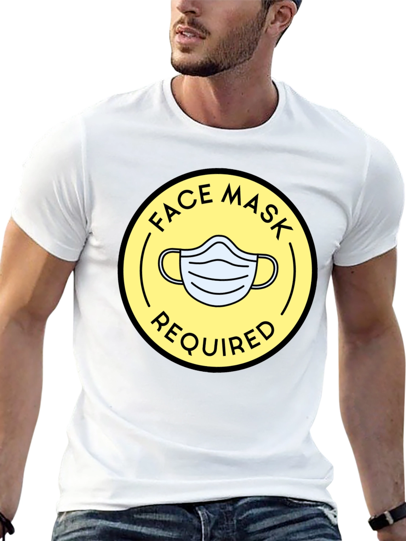 Face Mask Required Graphic Tee - Black