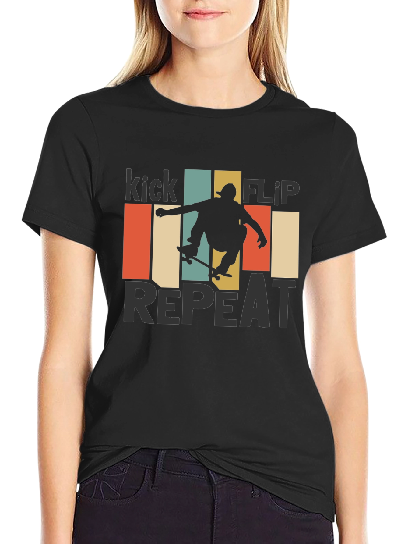 Kick Flip Repeat Retro Graphic Tee