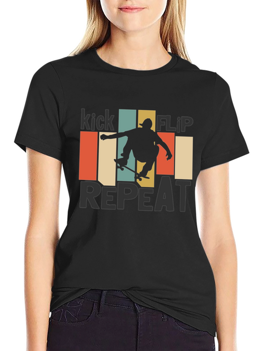 Kick Flip Repeat Retro Graphic Tee