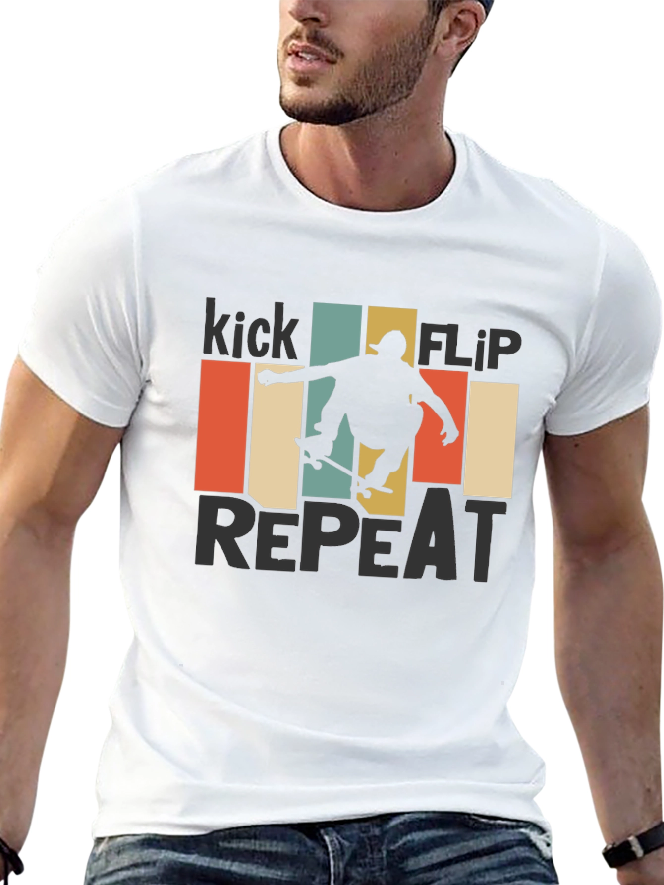 Kick Flip Repeat Retro Graphic Tee