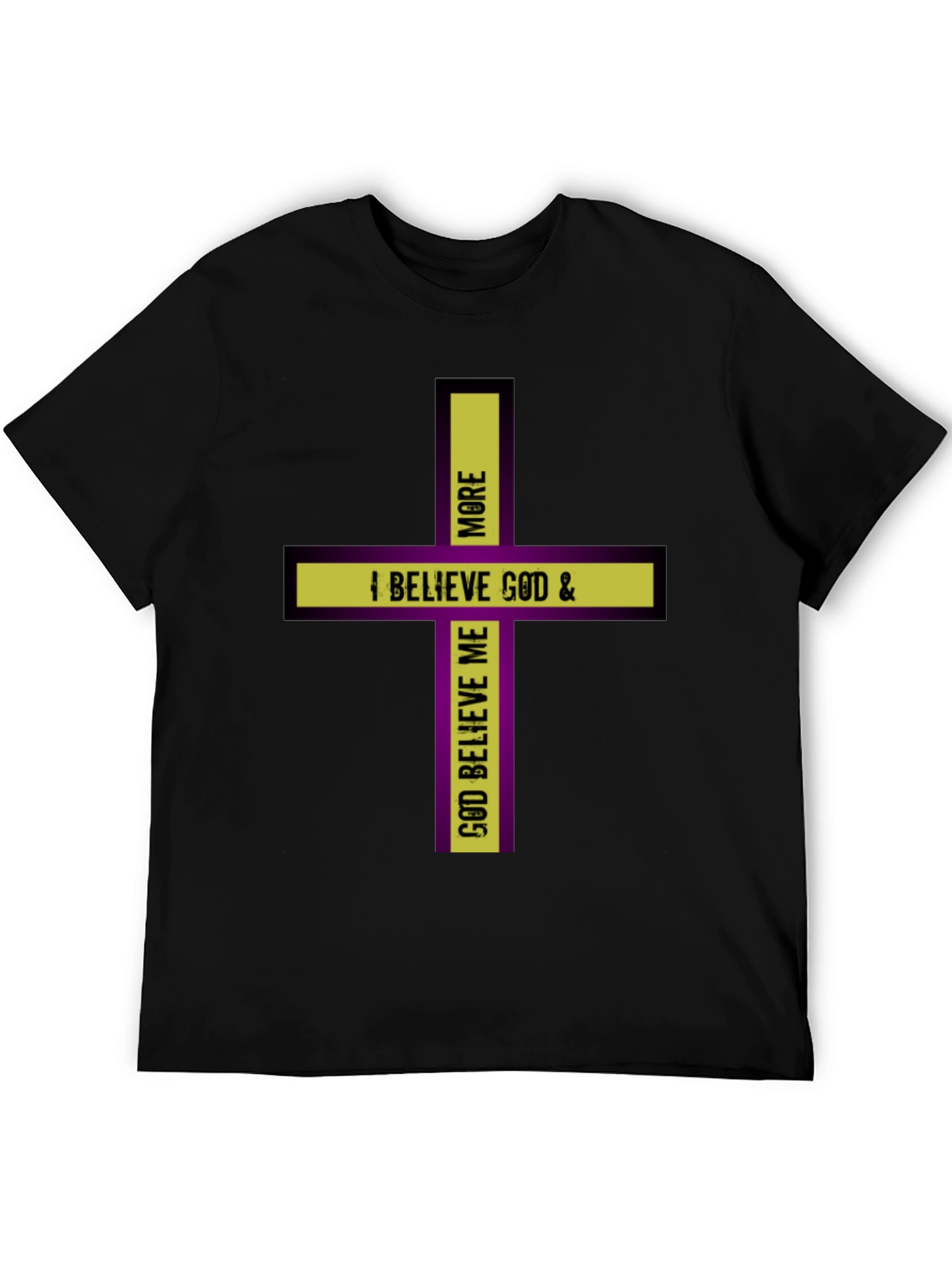 Believe God Cross Graphic Black T-Shirt