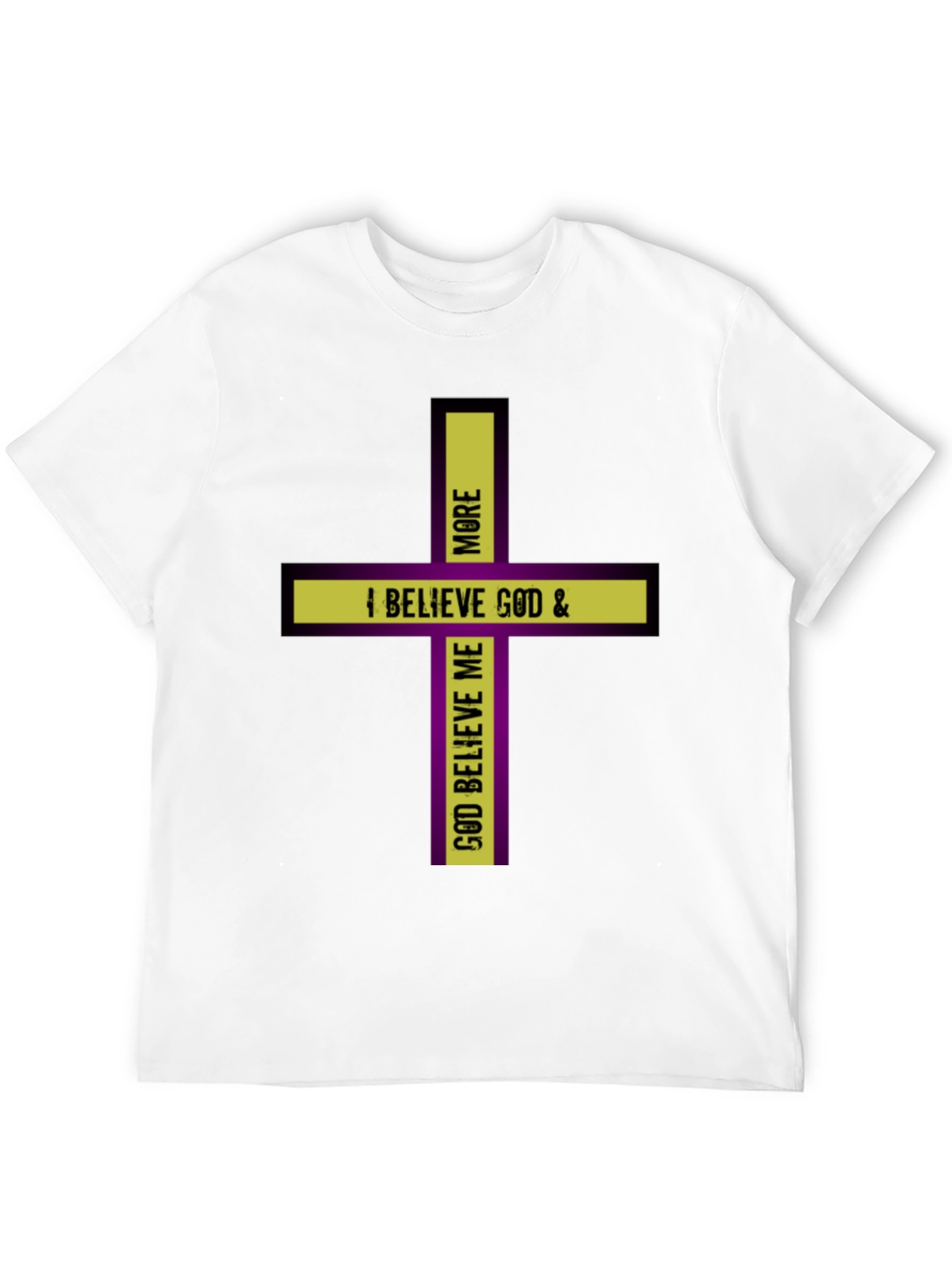 Believe God Cross Graphic Black T-Shirt