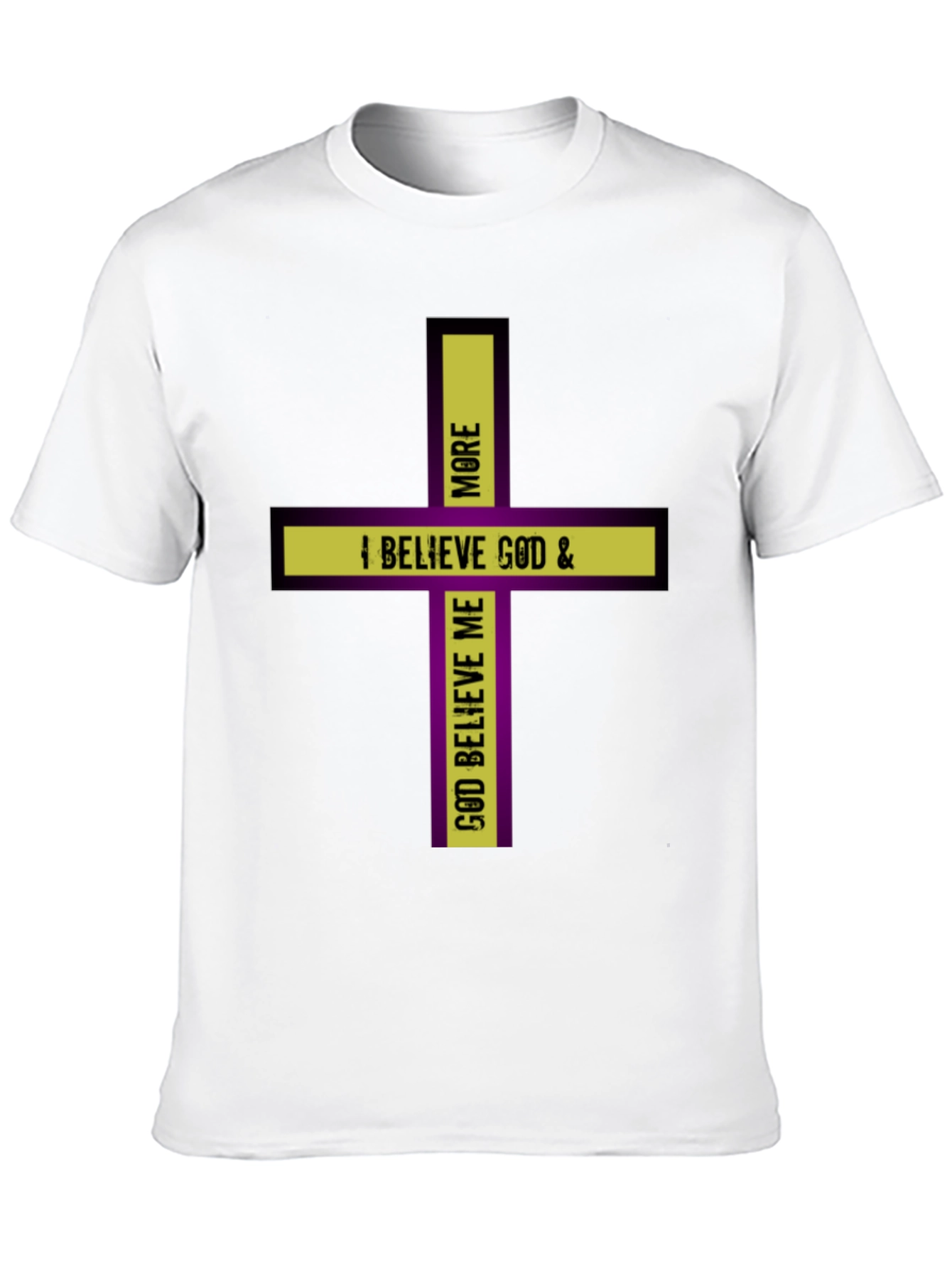 Believe God Cross Graphic Black T-Shirt