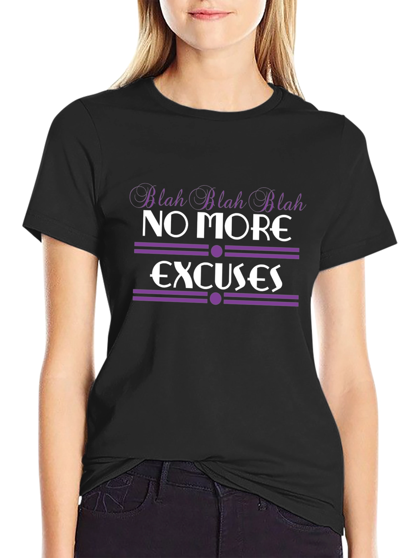 No More Excuses Black Graphic T-Shirt
