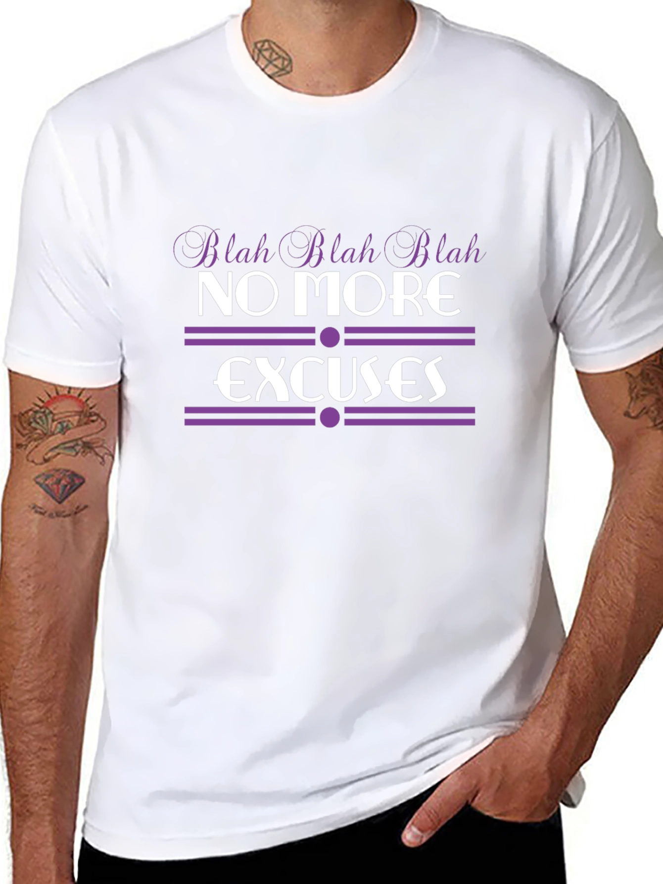 No More Excuses Black Graphic T-Shirt