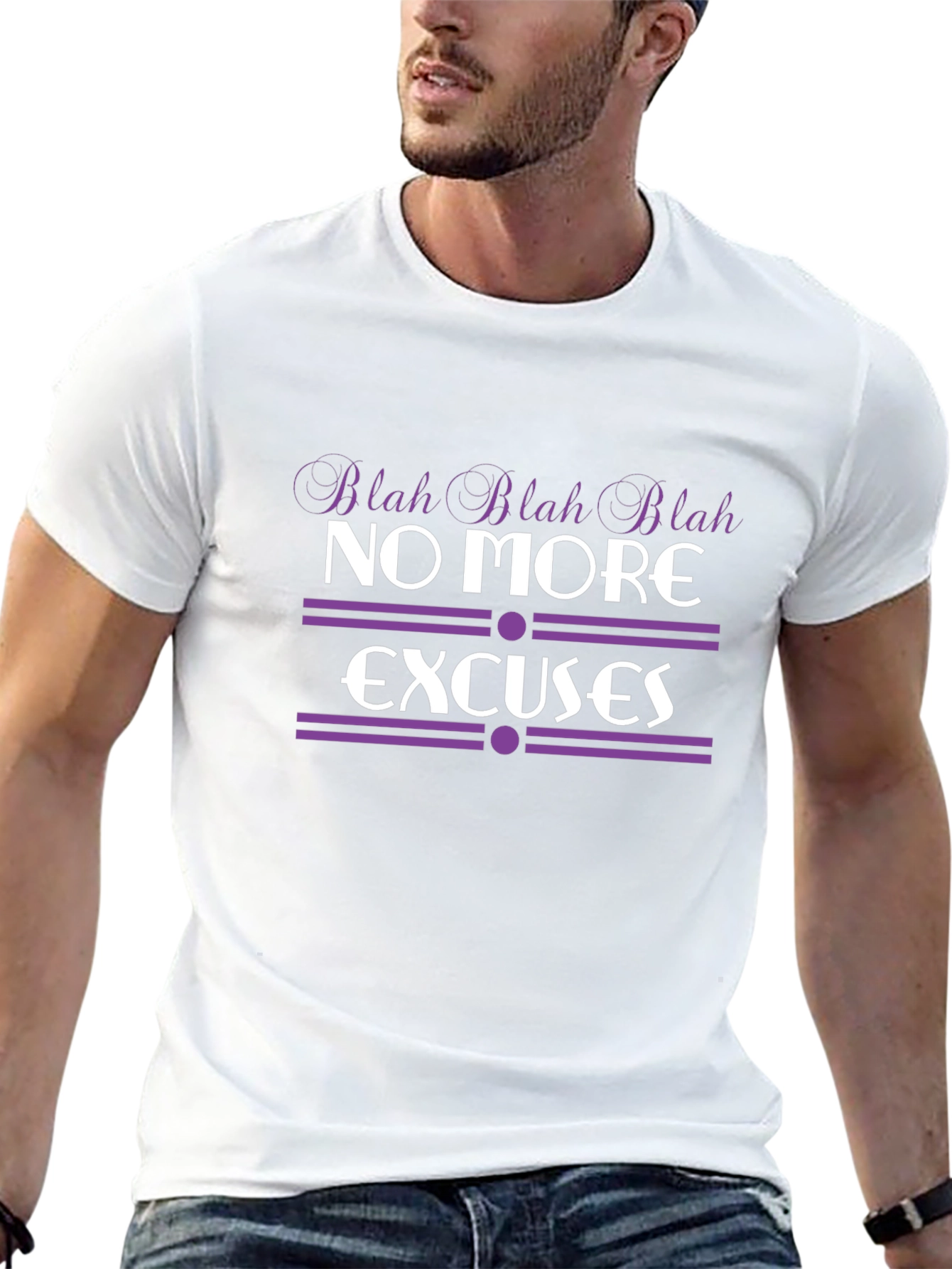 No More Excuses Black Graphic T-Shirt
