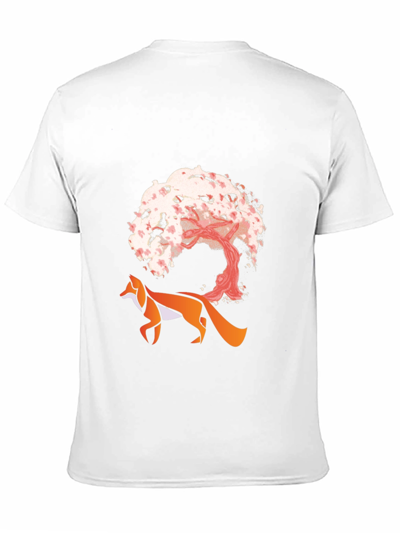 Fox & Cherry Blossom Graphic Tee - Unique Design