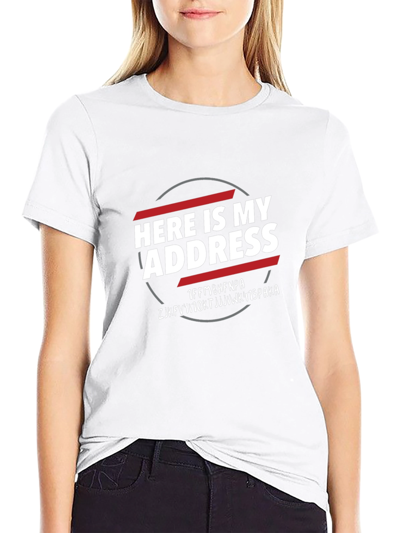 Here is My Address Encrypted T-Shirt - Novelty Tee