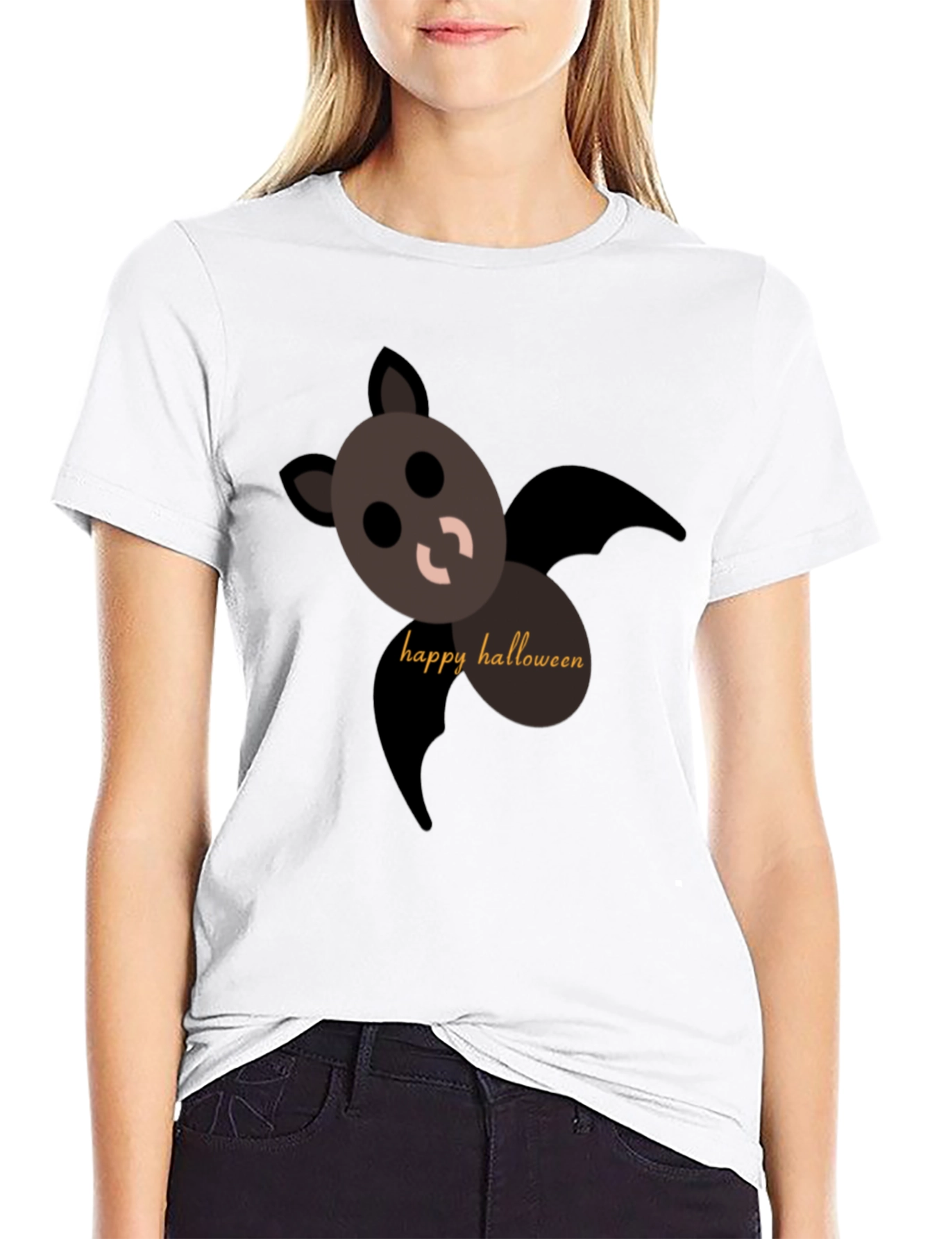 Happy Halloween Bat T-Shirt - Black
