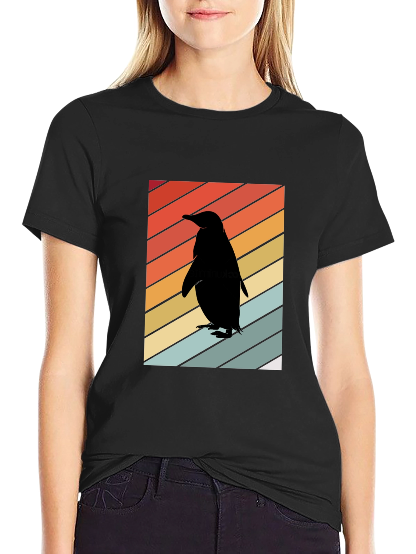Retro Penguin Silhouette T-Shirt