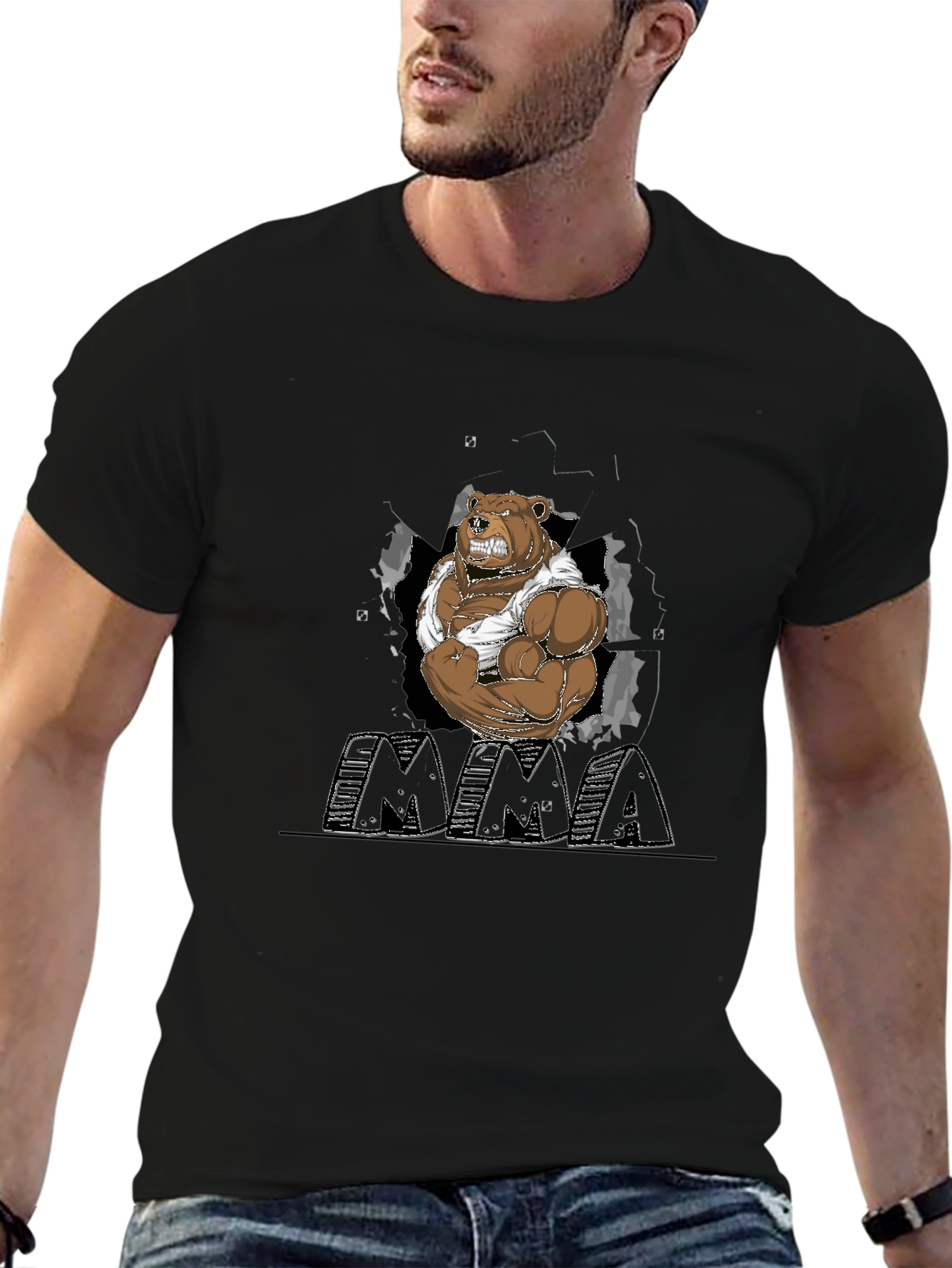 MMA Bear T-Shirt - Black Graphic Tee