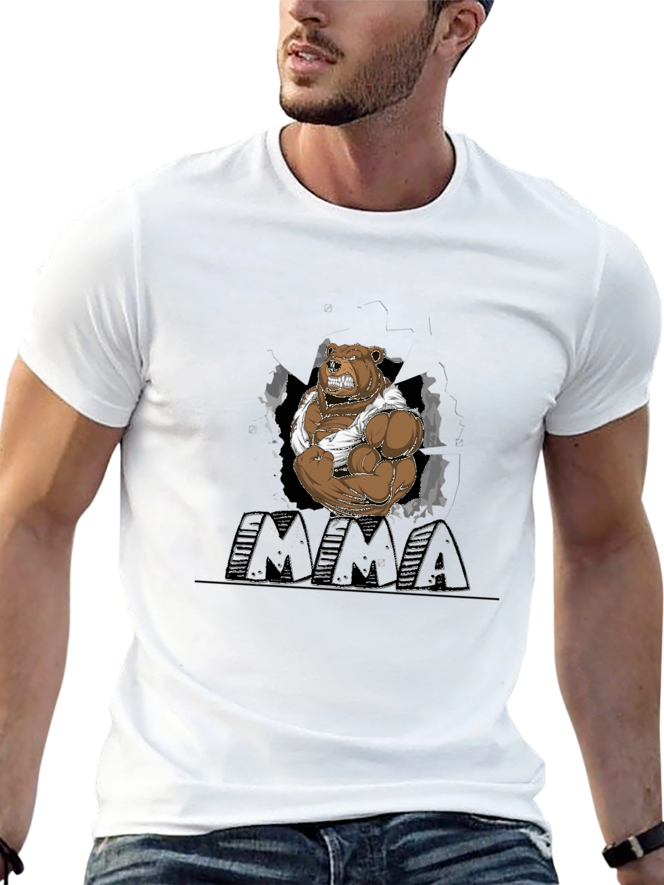 MMA Bear T-Shirt - Black Graphic Tee