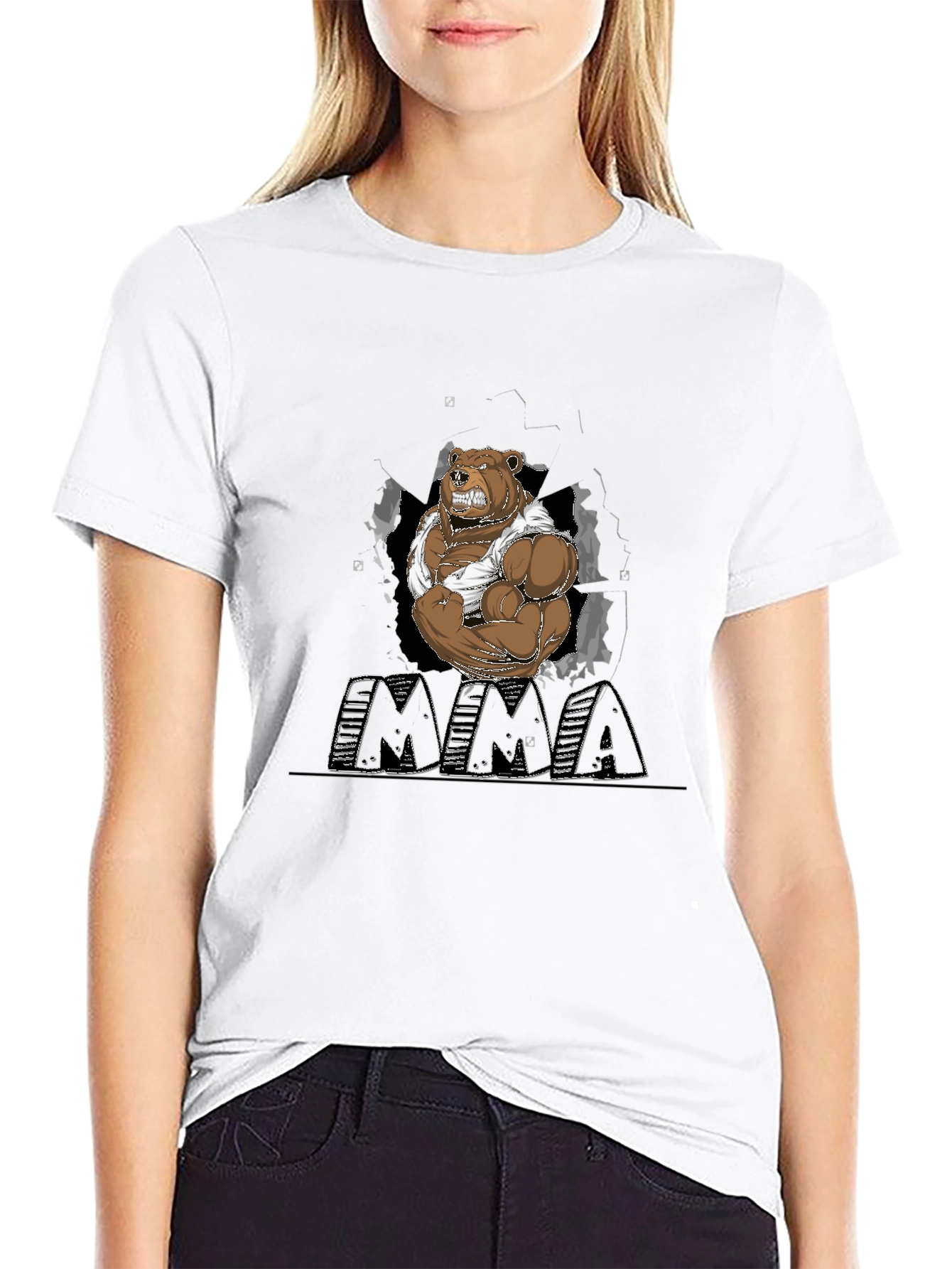 MMA Bear T-Shirt - Black Graphic Tee