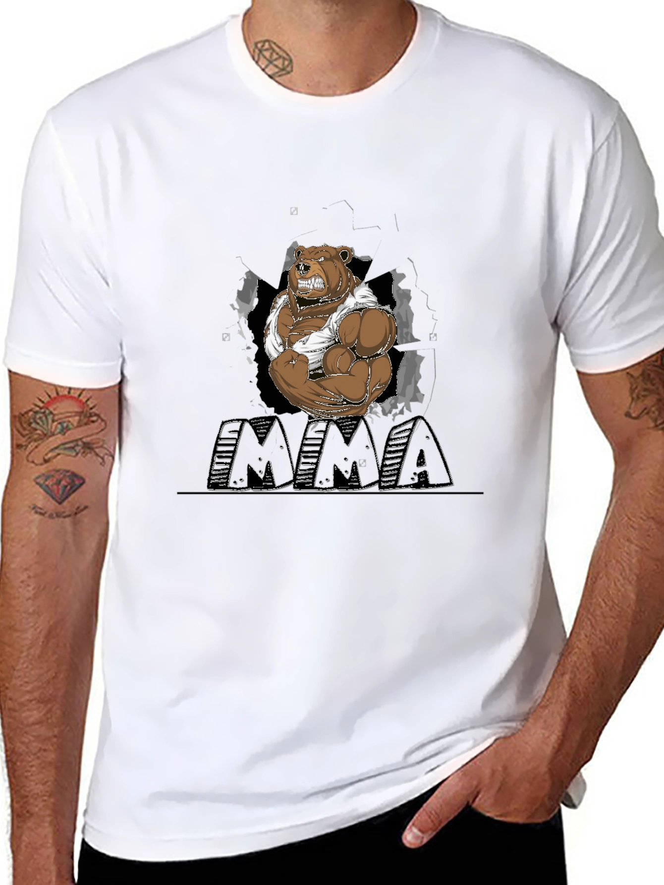 MMA Bear T-Shirt - Black Graphic Tee