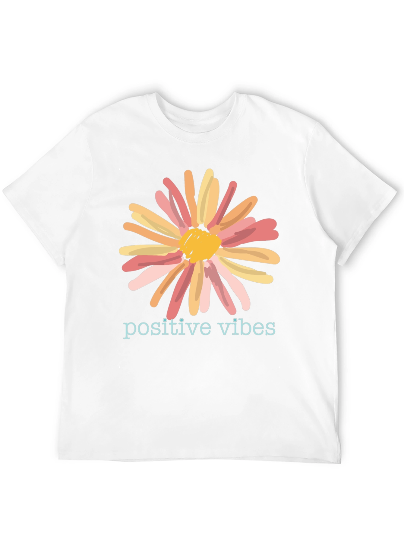 Positive Vibes Flower Graphic T-Shirt