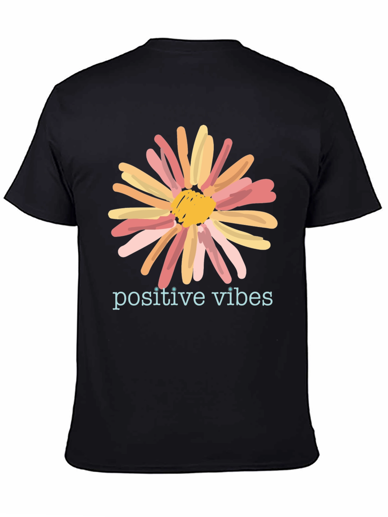 Positive Vibes Flower Graphic T-Shirt
