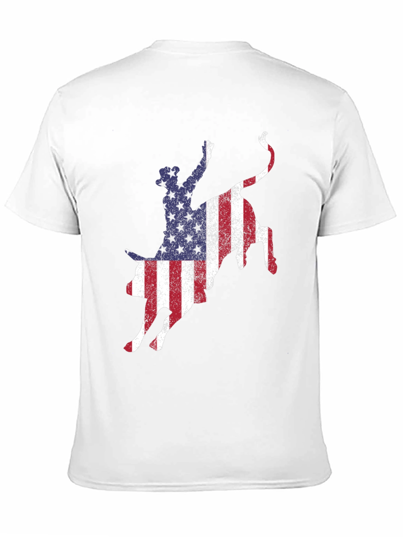 American Flag Bull Riding T-Shirt