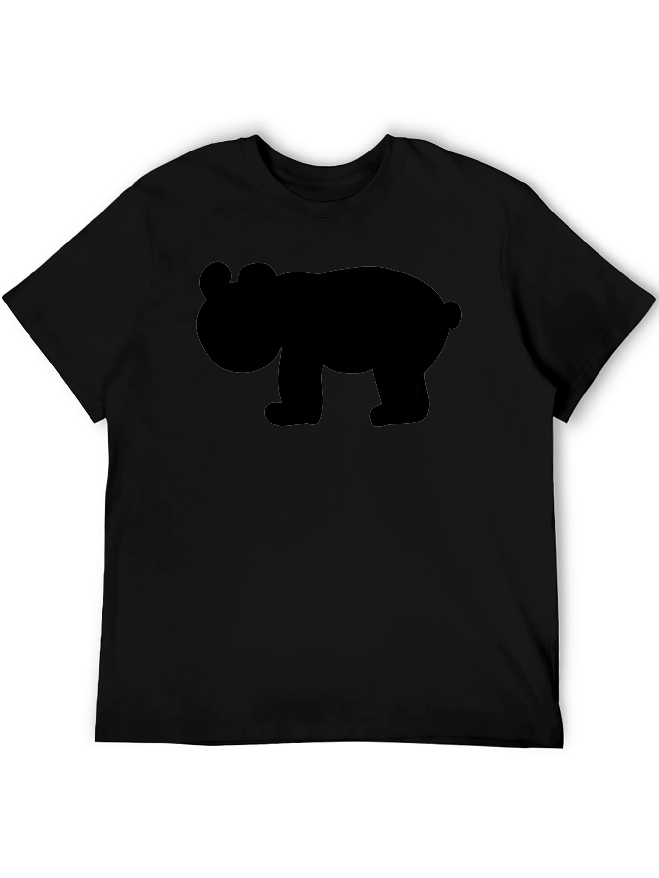 Cute Bear Graphic Black T-Shirt