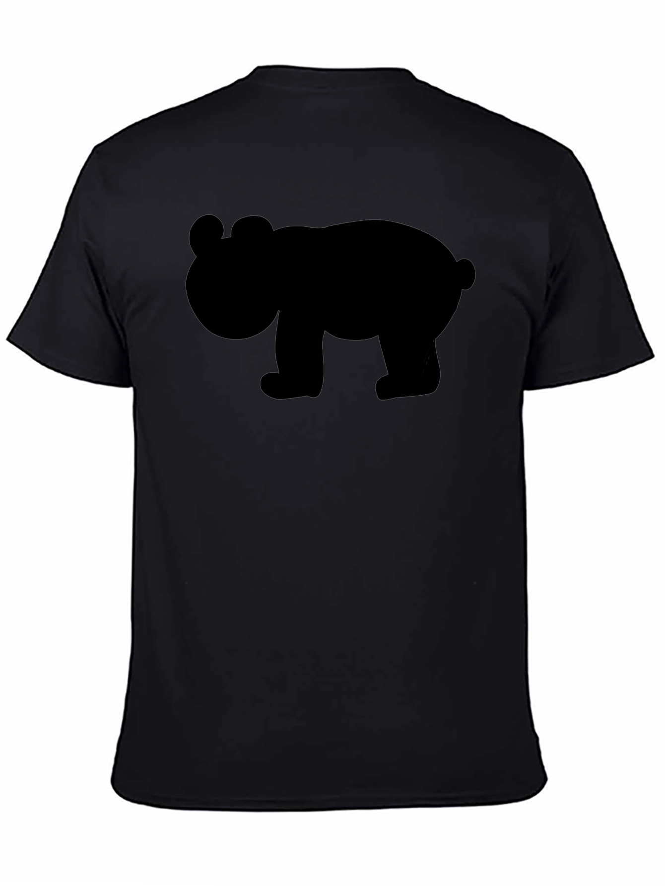 Cute Bear Graphic Black T-Shirt