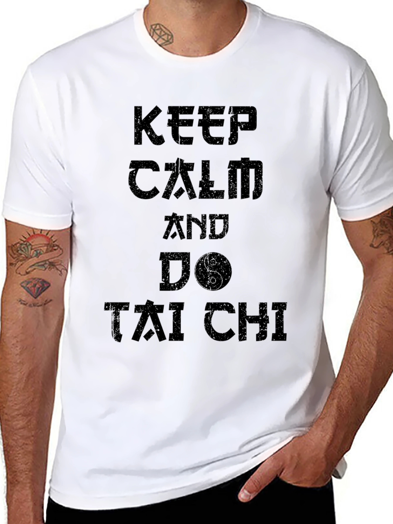 Keep Calm and Do Tai Chi Black T-Shirt