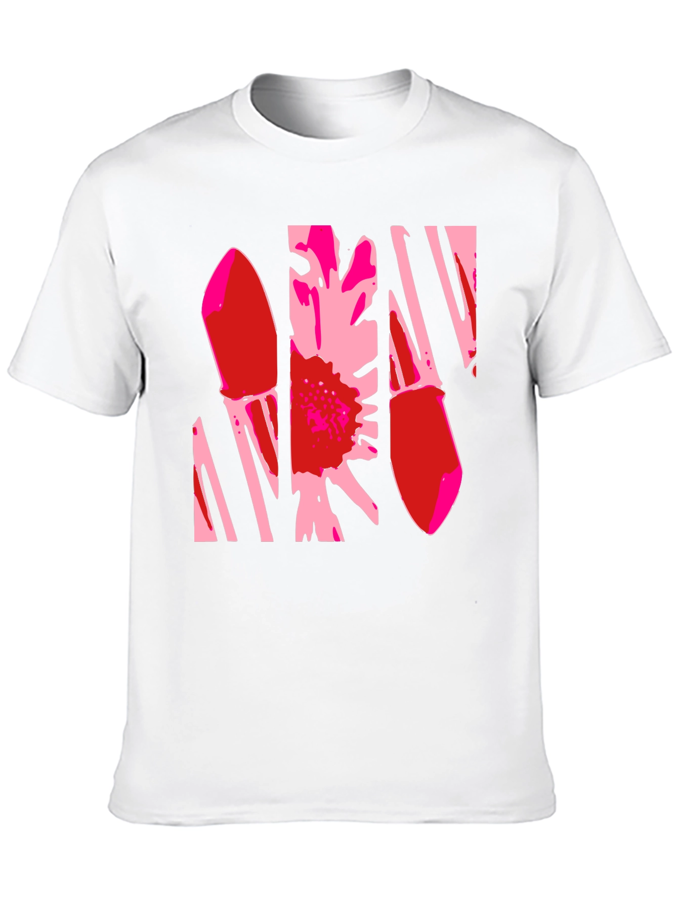 Abstract Flower Graphic T-Shirt - Black