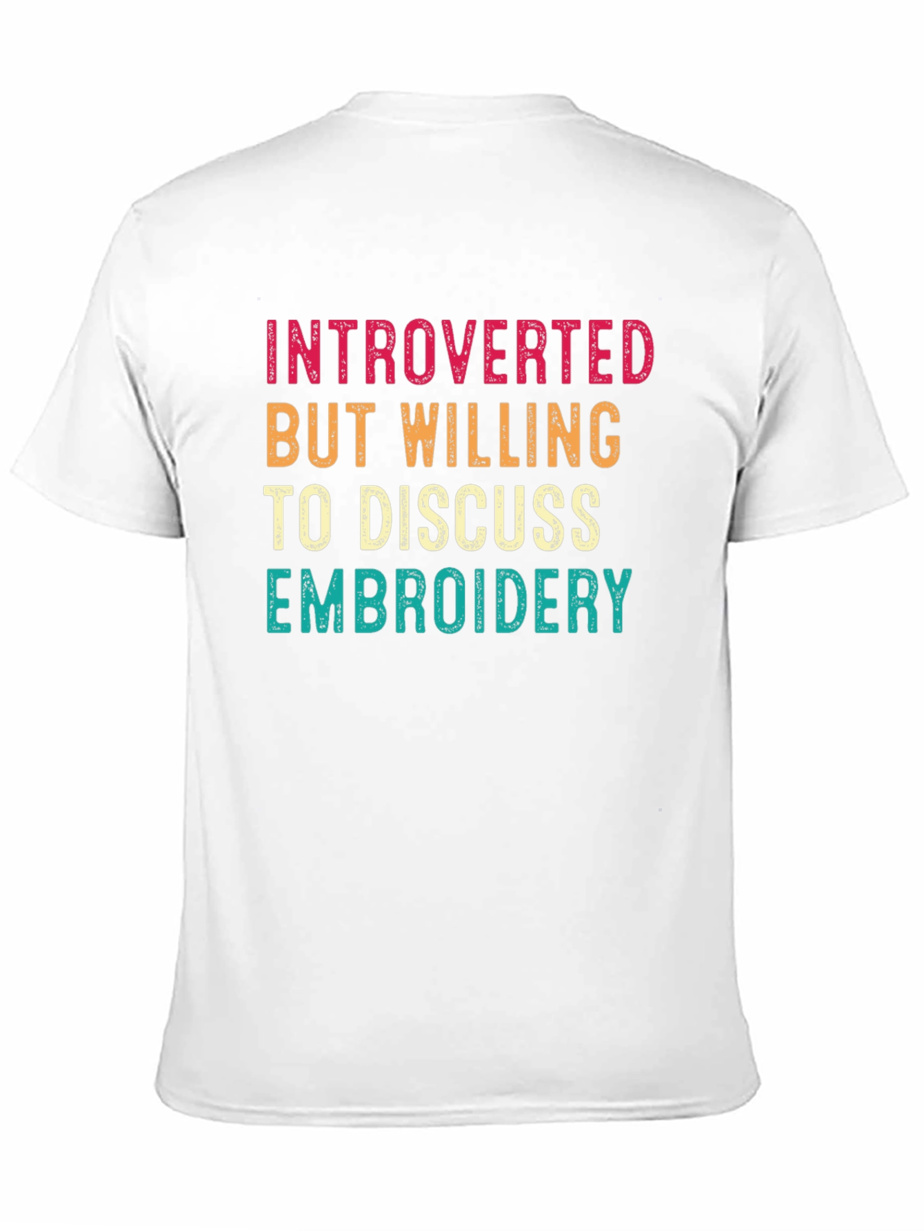 Introverted Embroidery T-Shirt Funny Shirt