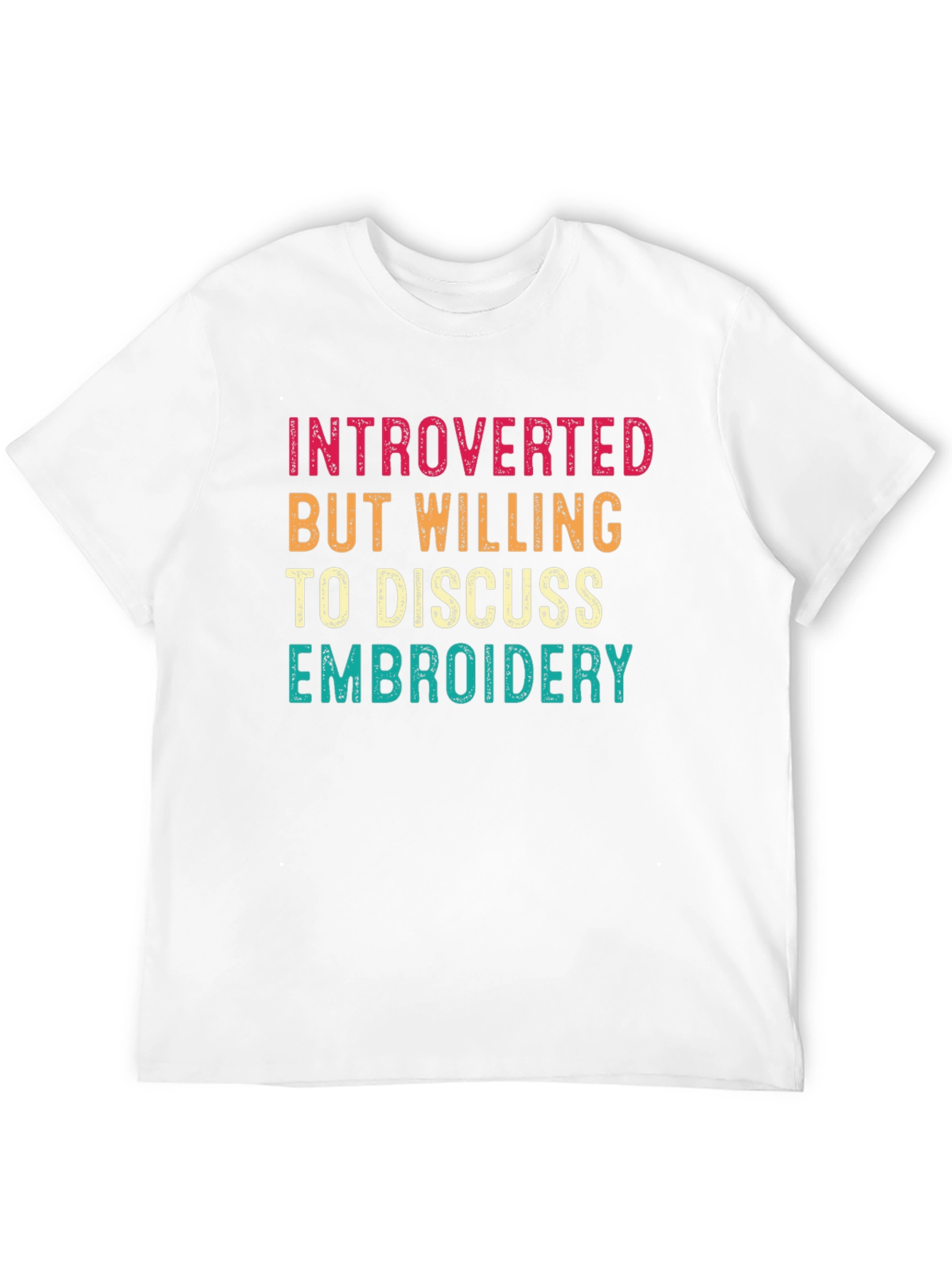Introverted Embroidery T-Shirt Funny Shirt
