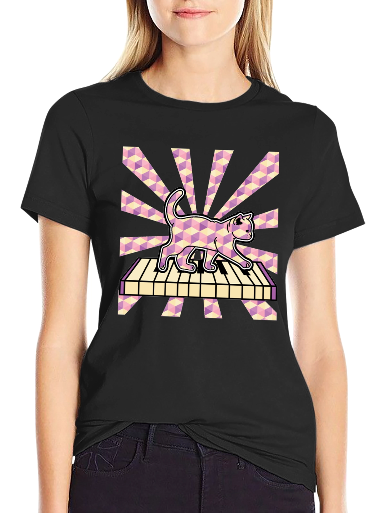Cat on Piano T-Shirt