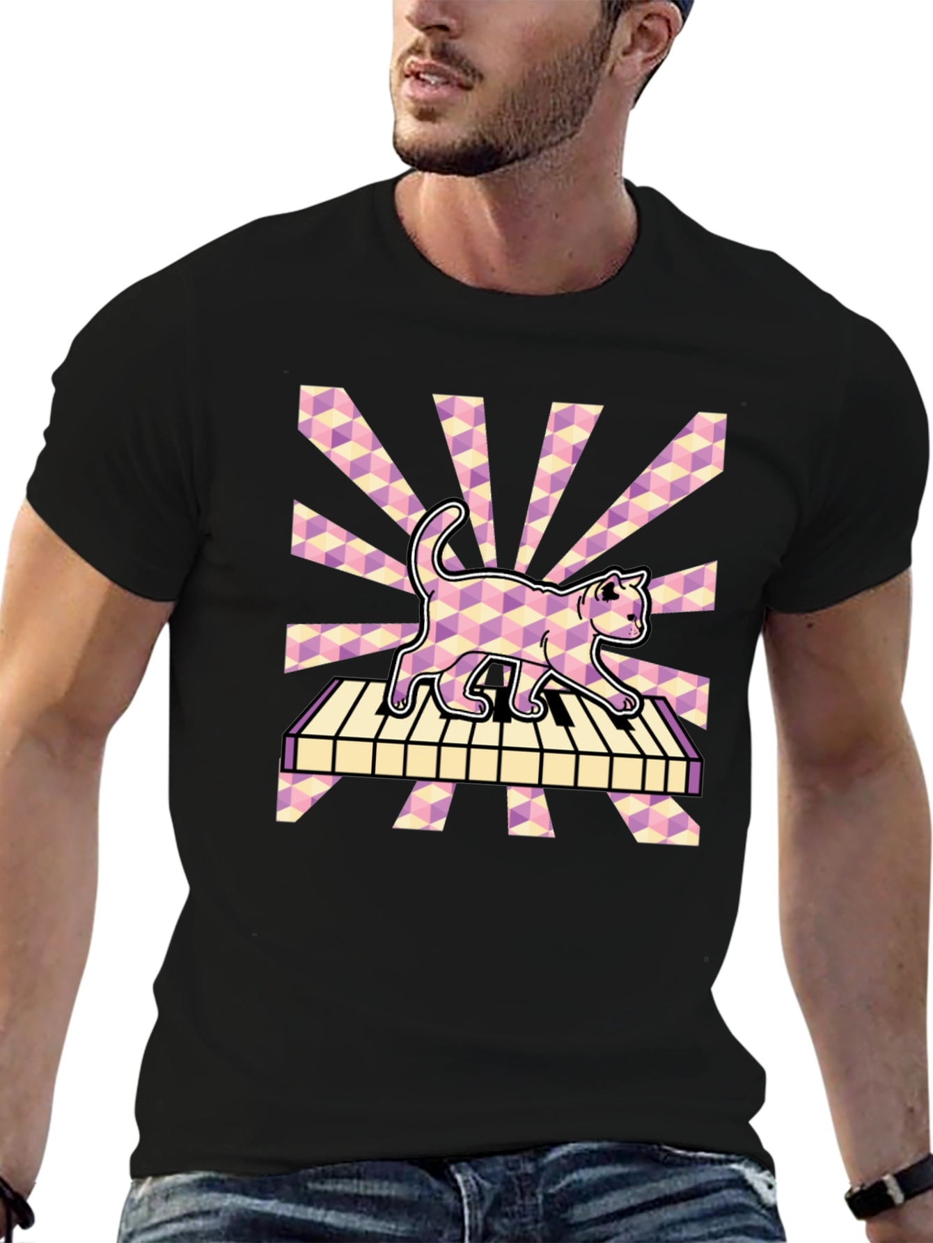 Cat on Piano T-Shirt