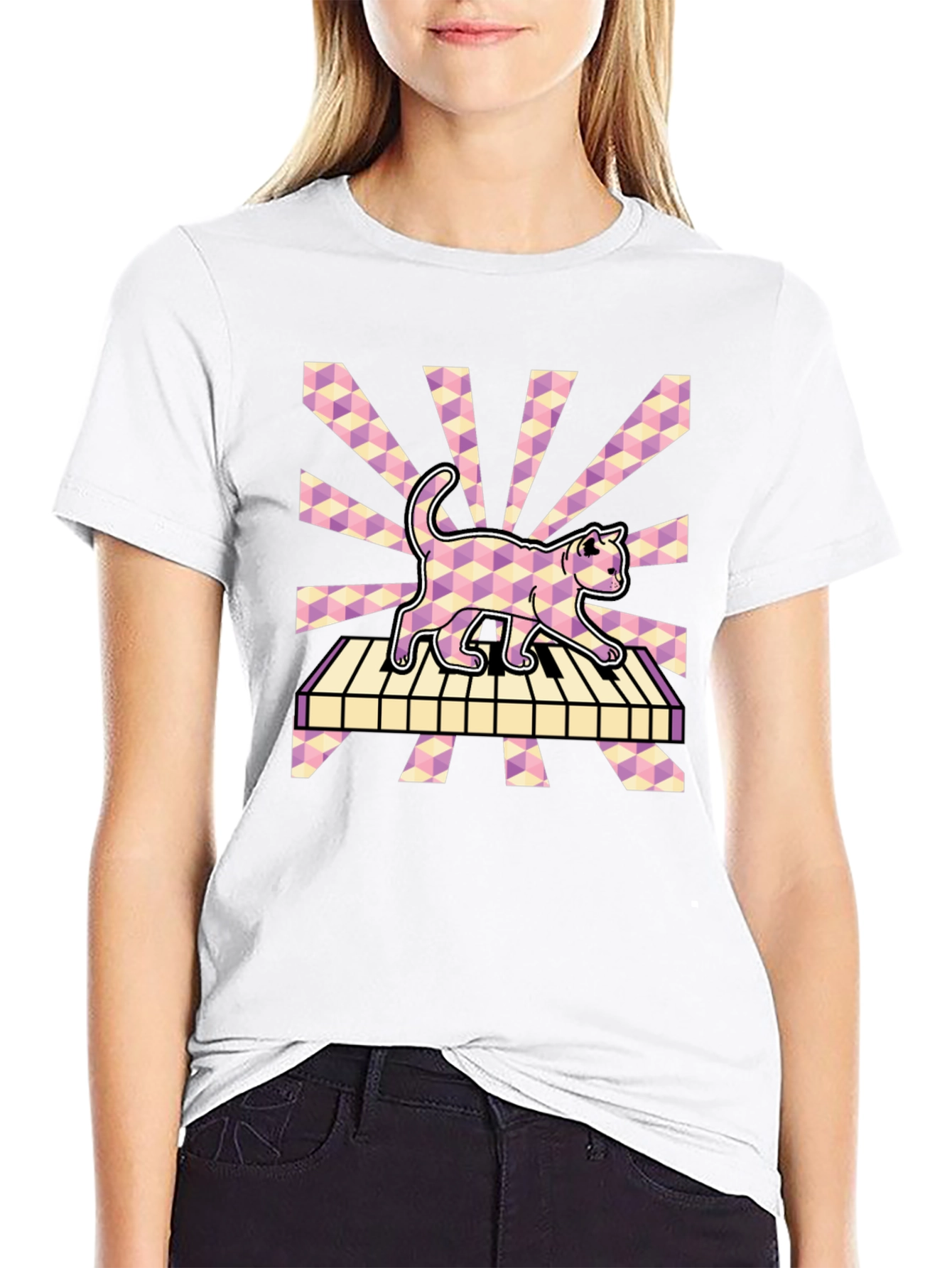 Cat on Piano T-Shirt