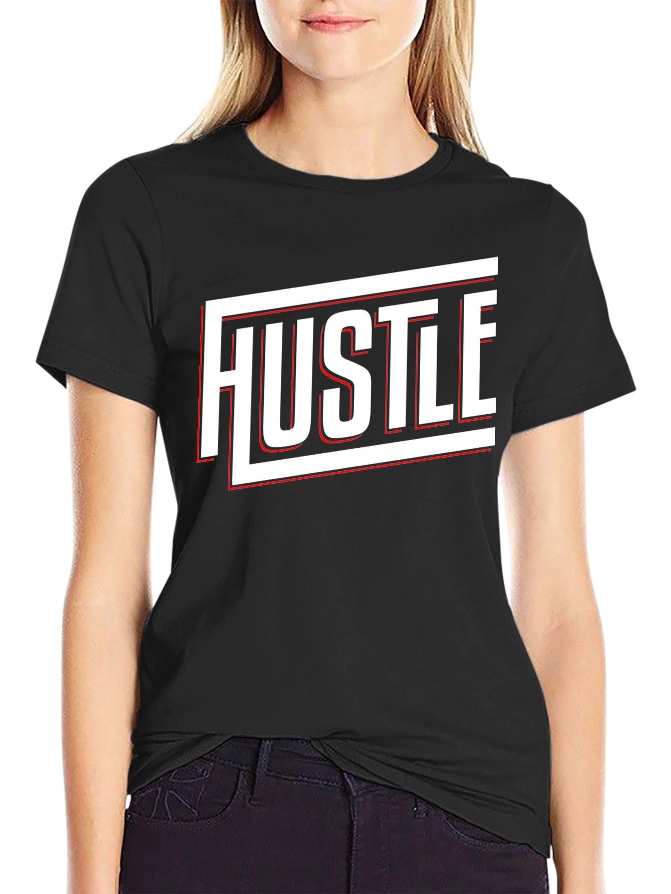 Hustle Graphic Print Black T-Shirt