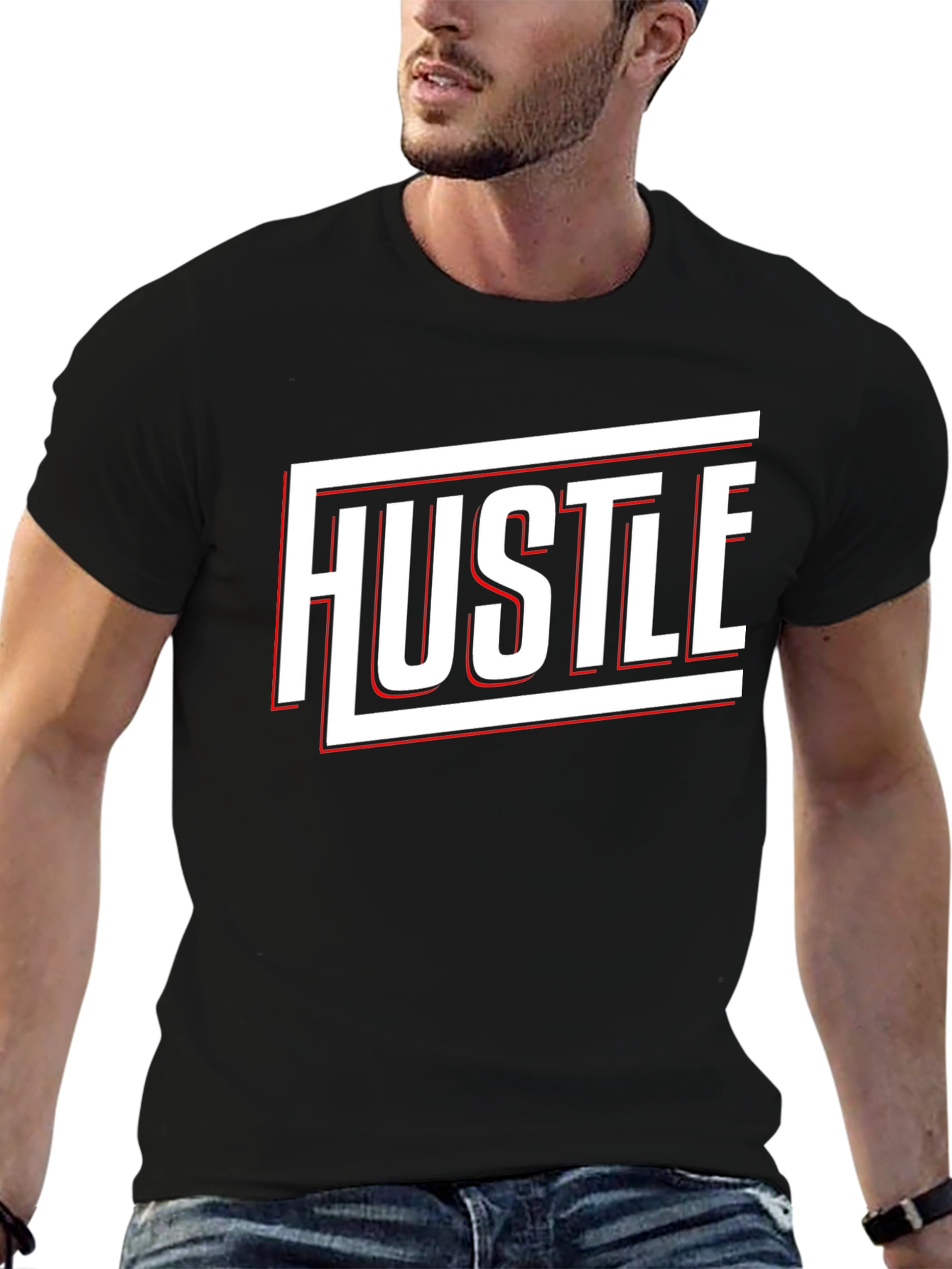 Hustle Graphic Print Black T-Shirt