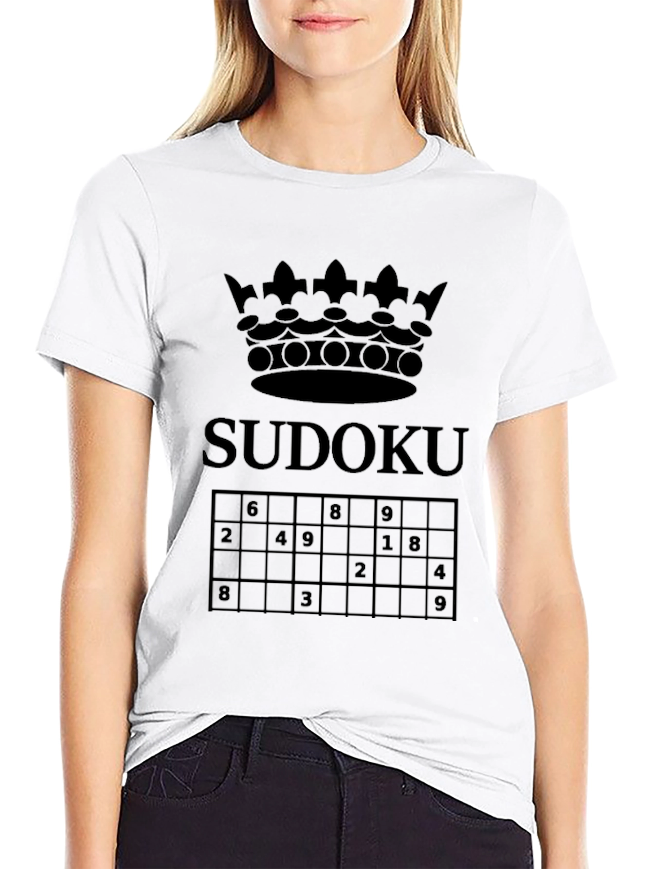 Sudoku Crown Graphic T-Shirt - Puzzle Game Tee